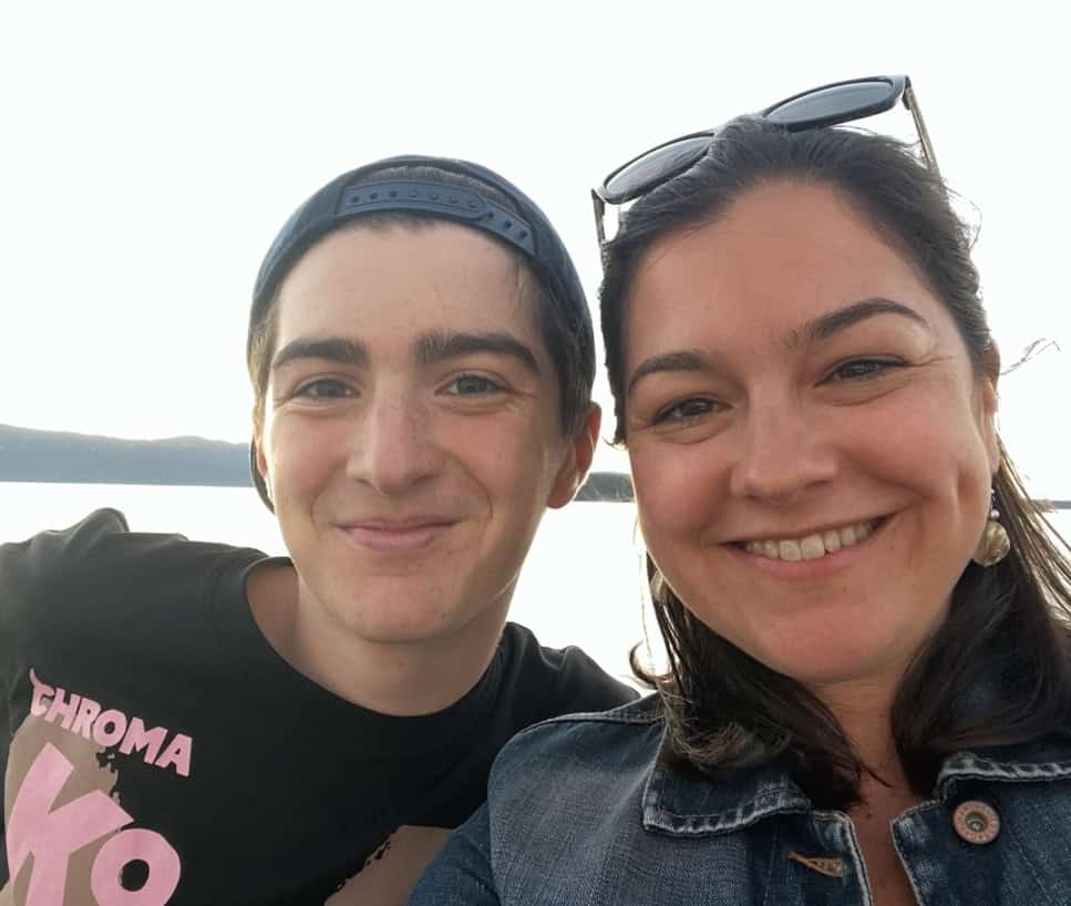 Karla Kerr and child who has been raised to be an independent kid!