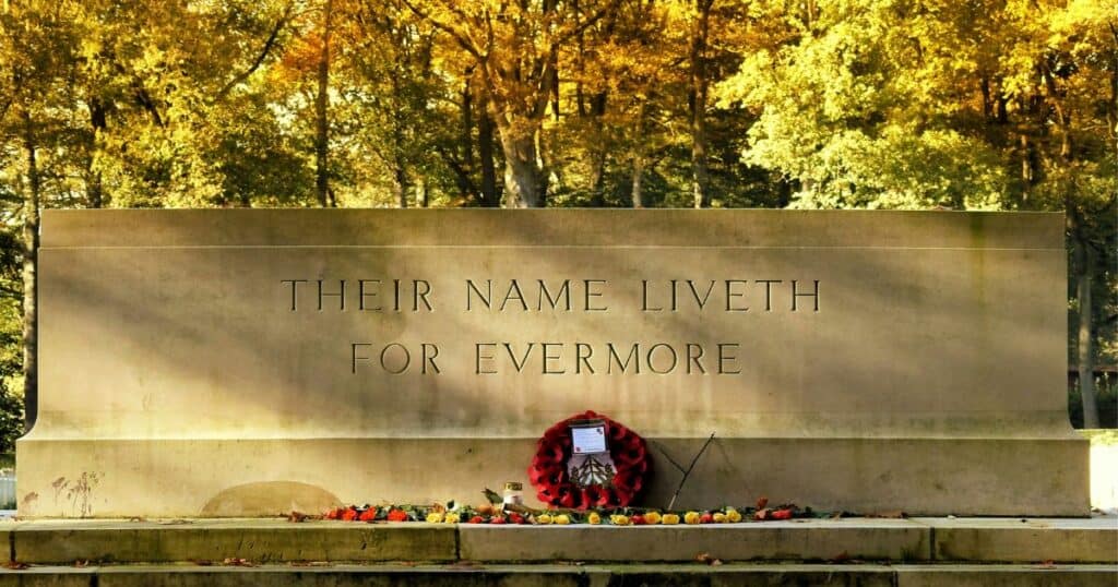 memorial stone remembering the name of loved ones lost