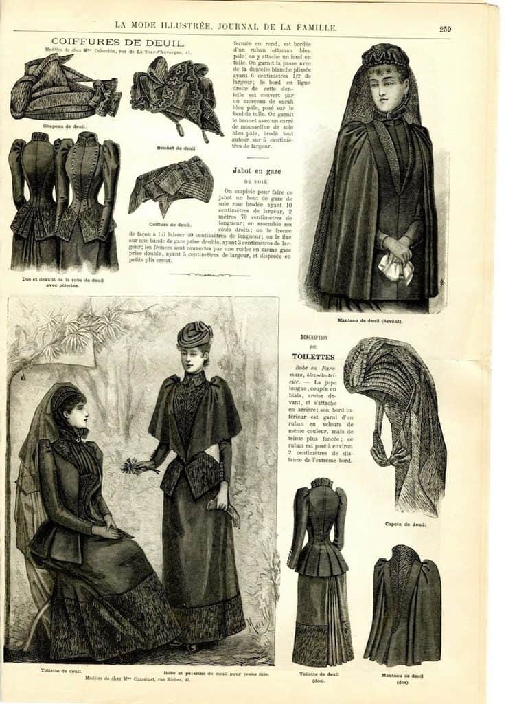 Victorian woman in black mourning dress